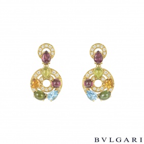 Bvlgari Yellow Gold Diamond & Multi-Gem Astrale Earrings